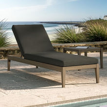 Modway Northlake Teak Outdoor Chaise Lounge Chair in Weathered Gray Flint – Adjustable Wood Poolside Recliner with All-Weather Cushion