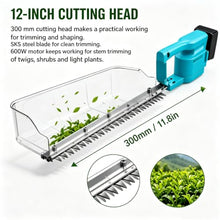 HiJiuAn 800w Hedge Trimmer, 11.8in Cutting Length, with 2 Batteries, Handheld Cordless Tea Harvesting Hedge Machine, for Gardening Modeling, Greening Pruning, Collecting Tea Leaves