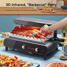 Electric Smokeless Table Top Grill, Electric BBQ Grill 1500 W for Indoor Outdoor, Electric Table Top Grill Camping Cooking Cast, with Drip Tray for Kitchen Dinner Party Camping Festival Cooking