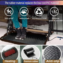 ZSPINJIA Heated Snow Melting Half Walkway Mat, 1/2/3/4/5 pcs Heated Snow&Ice Melting Stair Mat, Snow and Ice Melting Mat,No-Slip Heating Entrance Mats for Winter Outdoor Stairs, Garages(5 Pcs,10x48in/
