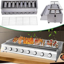 Commercial BBQ Gas Grill,Portable Tabletop Gas Grill,with 8 Burners,Adjustable Height, for Outdoor Events, Camping