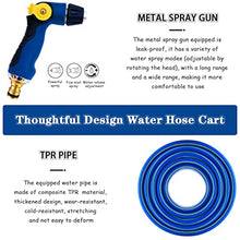 Hose Reel Cart Water Hose Cart for Outside Heavy Duty Iron Garden Trolley, Portable Hose Cart with Rollers, Household Water Pipe Storage Rack, Can Accommodate 40-100m (Color : Blue-DN20, Size : Hose