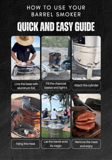 JBarrel Smoker Angus Stainless Steel Vertical Charcoal Smoker, Medium
