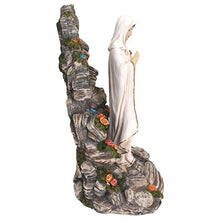 Design Toscano Blessed Virgin Mary Religious Illuminated Garden Grotto Sculpture, 19 Inch, Resin, Full Color Finish