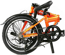 ZiZZO Via 20" Folding Bike Lightweight Aluminum Frame Shimano 7-Speed Metallic Orange