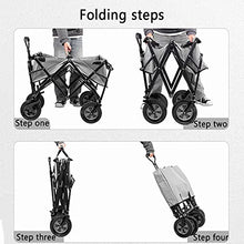 Outdoor Folding Utility Wagon 4 Wheeled Folding Camping Cart, Utility Garden Trolley, Portable Outdoor Handcart with Brake, for Beach Picnic, Load-Bearing 100KG / 220lbs (Style 7)