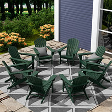 WO Home Furniture Set of 8pcs HDPE Adirondack Chairs, Traditional Loungers, Retro Poly Seat, All Weather Resistant for Patio, Outdoor, Balcony, Backyard, Lawn, Patio, Pool, Deck, Dark Green