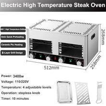Automatic Steak Smoker Broiler,Electric Steak Broilerw/Glove,1700w Indoor Commercial Steak Grill-4/8 Grilling Slots,Time Temperature Adjustable For Beef Chicken Vegetables,B