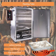 INTSUPERMAI Commercial Electric Smoker, 1000W Stainless Steel Food Smoker Machine with 5 Detachable Racks, 35-120℃ Temp & 0-12H Timer, for Sausage Bacon Seafood Tofu