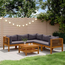DYRJDJWIDHW Outdoor Seating,Porch Chairs,Outdoor Rocking Chair,6 Piece Patio Lounge Set with Cushion Solid Acacia WoodSuitable for Patio, Garden, Gazebo Low