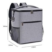 Capacity Ice Bag Cooler Backpack Portable Thermal Bag Men Women Refrigerator Picnic Waterproof Food and Beet Storge Bag (Color : Gray Size : 36.5cm)