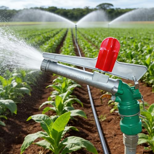 50,YXINHONGYUE 2 Inch Farm Irrigation Sprinkler 360°Large-Area Irrigation Spray Gun for Industrial Dust Removal Garden Irrigation Metal Rocker Sprinkler