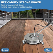 30-Inch Stainless Steel Pressure Washer Surface Cleaner, Heavy Duty 4-Wheel Driveway & Concrete Cleaner Attachment, Commercial-Grade 5200 PSI for Patios, Sidewalks, Decks
