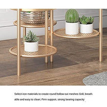 Flower Stand Nordic Living Room Wrought Iron Flower Stand Floor-standing Foldable Green Rack Three-layer Integrated Plant Stand Metal Shelf Plant Stand(Light green)