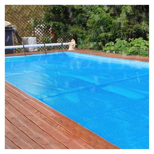 Large Pool Solar Blanket Bubble Cover, 16 Mil Blue Solar Blanket Stops Leaves Getting in Pool, for Above Ground/In-Ground Pools, Custom Trim to Fit Any Shape,(17x29ft(518x884cm))