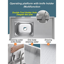 NYTFHMS Stainless Steel 1 Compartment Commercial with Faucet & Strainer - Ideal for Outdoor Grills Restaurants Camping & Gardens - Versatile & Easy to Clean,L1-80x50x80cm