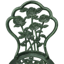JKSVTF 3 Piece Bistro Set Cast Aluminium Green, Garden Table and Chairs, Garden Chairs Set, Patio Set, Outdoor Table and Chairs, Garden Table Set -