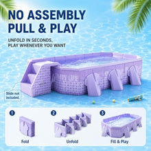 Rectangular Thickened PVC Above-Ground Swimming Pool Purple-3m/10ft