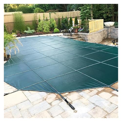 JYHHCYS Custom Size Pool Safety Cover Winter Round, 10ft 12ft 15ft 18ft 24ft 30ft 35ft Large Safety Pool Covers Green Mesh w/Anchors for Inground Pools, All-Weather Protection(33ft/10m)