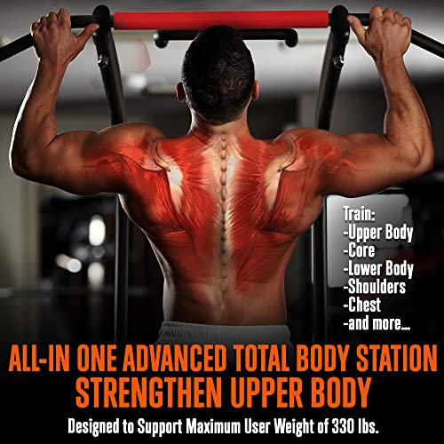 SQUATZ Pull-Up Workout Station with Bench Black