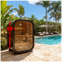 Amocane Outdoor Steam Sauna for 2 Person, Canadian Cedar Saunas Spa, Traditional Barrel Wooden Sauna with ETL-Certified 4.5KW Stove, 0-195℉ (53.15”x 54.72”x 78.74”, Cedar)