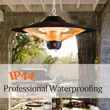 Outdoor Hanging Patio Heater, Electric Patio Heater with Adjustable Chain Length, Quiet, IP44 Waterproof, Ceiling Heater, for Home Use,Balcony,Courtyard, Black