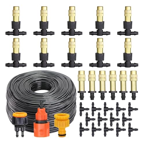 Ship Accessories 5M-30M Garden Brass Misting Cooling System Irrigation Watering 1/4'' Atomizer Nozzles 4/7mm Hose Irrigation Accessories(Light Grey)