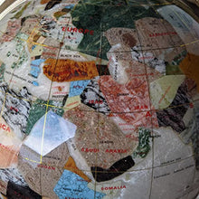 Unique Art Since 1996 Pearl Swirl Gemstone World Globe with Gold Stand Pearl White