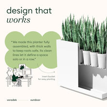 Veradek Block Series Span Planter - Tall Rectangular Outdoor Planter