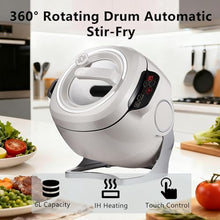 Jiayiyoux Automatic Stir Fry Machine 6L Countertop Cooker with Drum Design Powered Smart 360° Cooking Machine for Home Outdoor Camping Travel Cooking,110 1000W