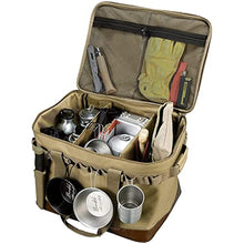 ASWRTYJO Brown Cooking Utensils Storage Bag Camping Equipment Compartment Large-Capacity Barbecue Picnic Foldable