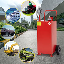30 Gallon Gas Caddy with Pump - Portable Fuel Tank without Front Wheels Gasoline Tank Portable Fuel Storage Tank for Boat, Car,Garden, Lawnmower, ATV, 30 Red - B