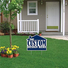 VictoryStore Realtor Yard Signs: Custom Realtor House Shaped Yard Sign - Set of 2-16.5 inches x 21 inches Printed 2 Sided Full Color Includes 2 EZ Stakes per Sign (100)