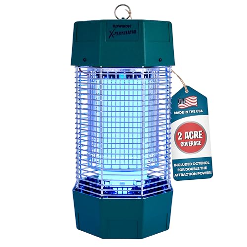 Flowtron Bug Zapper, 2 Acres Outdoor, 120W UV, 5600V, Octenol, Made in USA