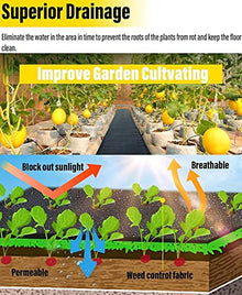 LAGEON Durable Weed Barrier Fabric - Heavy Duty Ground Cover for Gardens, Landscapes, and Driveways(1mx190m)