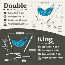 LA SIESTA® - XL King Brisa Classic Hammock & Nautico Steel Stand - Weather & Tear Resistant - Portable, Family Hammock w/Stand - Balcony Porch Garden Outdoor Indoor Hammock - Max 440 Lbs, Wave