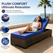 Patio Rattan Wicker Chaise Lounge Chair Set of 2,Pool Lounge Chairs
