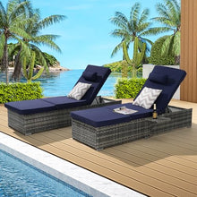 Durable Patio Furniture Set, Foldable Patio Bar Set w/ Sillas Para Balcon, High-Density Wicker Sillas Para Patio Exterior, 600 lbs Capacity, Ergonomic Wave Design, No Assembly Needed (Dark Blue)