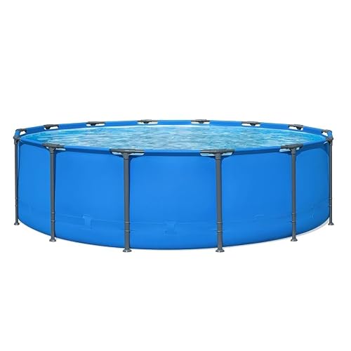 14ft x 42in Round Metal Frame Above Ground Swimming Pool, Pool Only