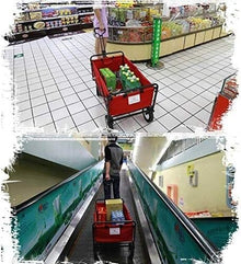 PUCNHZYNW Outdoor Heavy Duty Folding Camping Beach Trolley Cart with Canopy and 4 Wheels for Festivals and Shopping Portable Garden Wagon