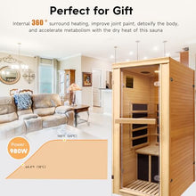 RIGO Far Infrared 1-Person Sauna Canadian Hemlock Wood