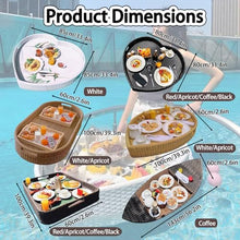 Pnpaea Floating Tray for Pool, Round Serving Tray for Swimming Pool Floats, for Hot Tub, Hot Spring, Beach Party, Pool Serving Drinks, Brunch Oval-White