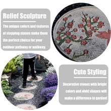 Elitix Stepping Stone Flower Carving Stones Classical Style, Decorative Walkway Stepping Stone for Outdoor Garden Flowerbed, Lawn Step Yard Stones for Pathway(Color:Peony,Size:3 pcs)