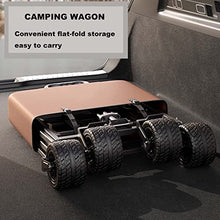 Camping Collapsible Wagon Cart 150L Large Capacity Garden Cart with Rotatable Rubber Wheels, Portable Trolley with Adjustable Handle & Net Pocket for Outdoor Activities,A