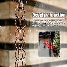 YUSIWOAL Solid Copper Rain Chain with Bell, Decorative Gutter Downspout, Outdoor Patio Porch Decoration, 1M Length, Weather Resistant Water Diverting System for Villa Yard(5m (16.4ft))