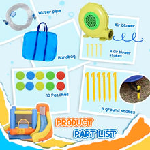 Outsunny Inflatable Water Slide 5-in-1 Bouncy Castle Orange/Blue/Yellow