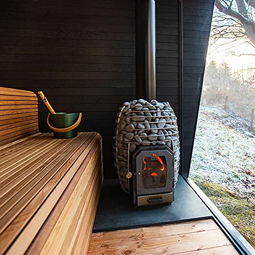 HUUM Hive Wood 17 kW Sauna Stove, 286 pounds of Rounded Olivine Stones Included (for saunas Between 280-565 cu ft.)