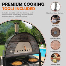 Authentic Pizza Ovens Maximus Prime Arena Portable Wood-Fired Pizza Oven Black, Handmade in Portugal, Stainless Steel Chimney, Pizza Peel, Thermometer, Extra Floor Tile & Baking Dish Included