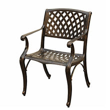 Oakland Living Contemporary Modern Outdoor Mesh Lattice Aluminum 95-Inch Oval Dining Set with Eight Arm Chairs Bronze