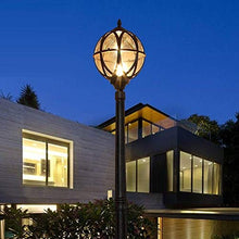 Lights Outdoor Courtyard E27 Column Light Villa Landscape Lighting Fixture European Traditional Mediterranean Aluminum Ball Streetlight Glass Globe Waterproof Lawn Light Garden Community Park Pathway